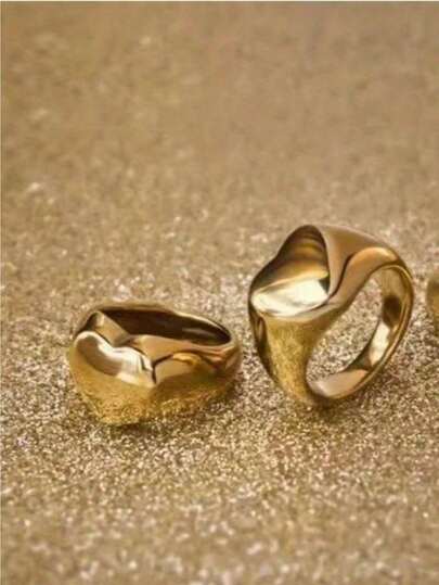 1 pieza Elegante y elegante anillo geométrico en forma de corazón abierto para mujer, perfecto para atuendos casuales o fiestas (sin caja)