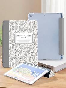 Handpainted Plant Pattern Protective Case Compatible With IPad 7/8/9/10.2", IPad 10th Gen, Kindle Paperwhite 12th Gen 2024, Kindle 11th Gen 2022, Galaxy Tab, With Auto Sleep/Wake Function, Multiple Styles Available - Multicolor-1 - View 3