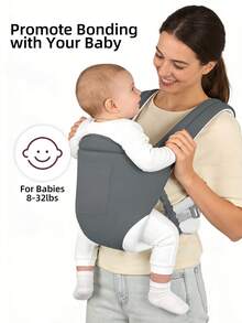 New Upgraded Multi-Functional Baby Carrier, Breathable Baby Wrap, Adjustable Size Suitable For All Seasons, Ideal For Daily Use, Travel And Outdoor Activities, Portable Baby Travel Gear, Adjustable Front And Back Straps For Comfort, Perfect Gift For Newborn Baby, Essential For Infant Boys And Girls - Dark Grey - View 9