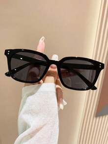 1 Pair Fashionable Classic Travel Frame , Suitable For Daily Wear, Vacation, Travel, Beach Accessories, Women's Beach Accessories, Spring/Summer Basic, Women's Casual Business - 黑灰 - 查看 2