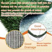 Sistema de orinal para perros de 25 x 20 pulgadas almohadilla de zacate para orinar para perros con bandeja para interiores y exteriores almohadilla de zacate realista con almohadilla lavable y - Negro Verde - Ver 6