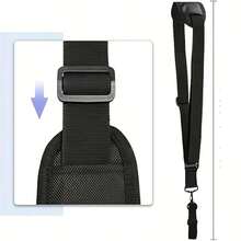 可调节修剪器肩带，配有符合人体工程学的肩垫和金属夹 - 织物背部支撑，带来舒适的修剪体验，男女通用，修剪器配件，贴合肩带，金属夹连接 - 黑色 - 查看 3