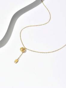 1件时尚金色幸运骆驼吊坠项链，简约奢华不锈钢颈链，适合日常、约会、派对等各种场合佩戴。 - 金黃色 - 查看 3