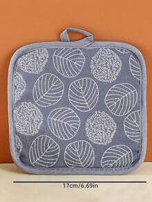 4/1件随机叶子图案隔热垫，17 x 17厘米厨房隔热垫 - 咖色 - 查看 11