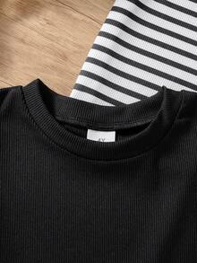 3pcs/Set Young Girl Casual Striped Sleeveless T-Shirt Tops, Fashion For Spring/Summer - Multicolor - View 6