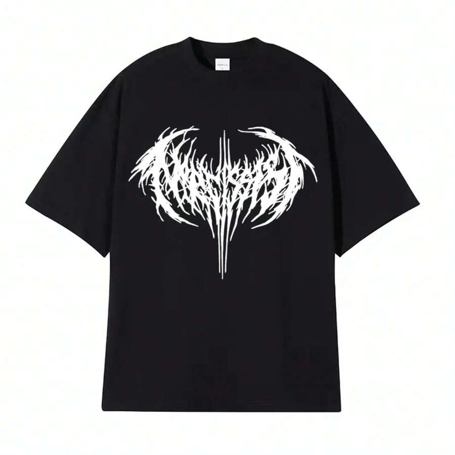 Camiseta gráfica de rapero narcisista Opium Carti Ken Carson para hombres y mujeres, camisetas de hip hop Harajuku, moda de camisetas de algodón de gran tamaño Y2k - Negro - Ver 1