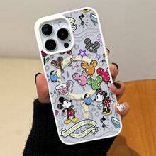 Disney. ‌   Disney Mickey Mouse Family Themed Phone Case Featuring Mickey And Minnie With Playful Designs. Compatible With  17, 16, 15, 14, 13, 12, And 11 Pro Models. Made Of TPU With Shockproof Protection. A Perfect Gift For Family, Frids, Birthdays, Holidays, And Special Occasions..Holiday Accessories. - 黑色 - 查看 5