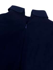 Plus Size Women Elegant Navy Midi Dress With Red Bow Tie Mock Neck Cut Out A Line Dresses For Formal Occasions Cocktail Party - Navy Blue - View 7