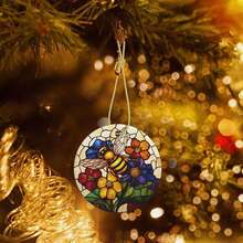Bee Ceramic Christmas Hanging Ornament For Xmas Tree Wedding Holiday Party Home Decor - Bee - 查看 7