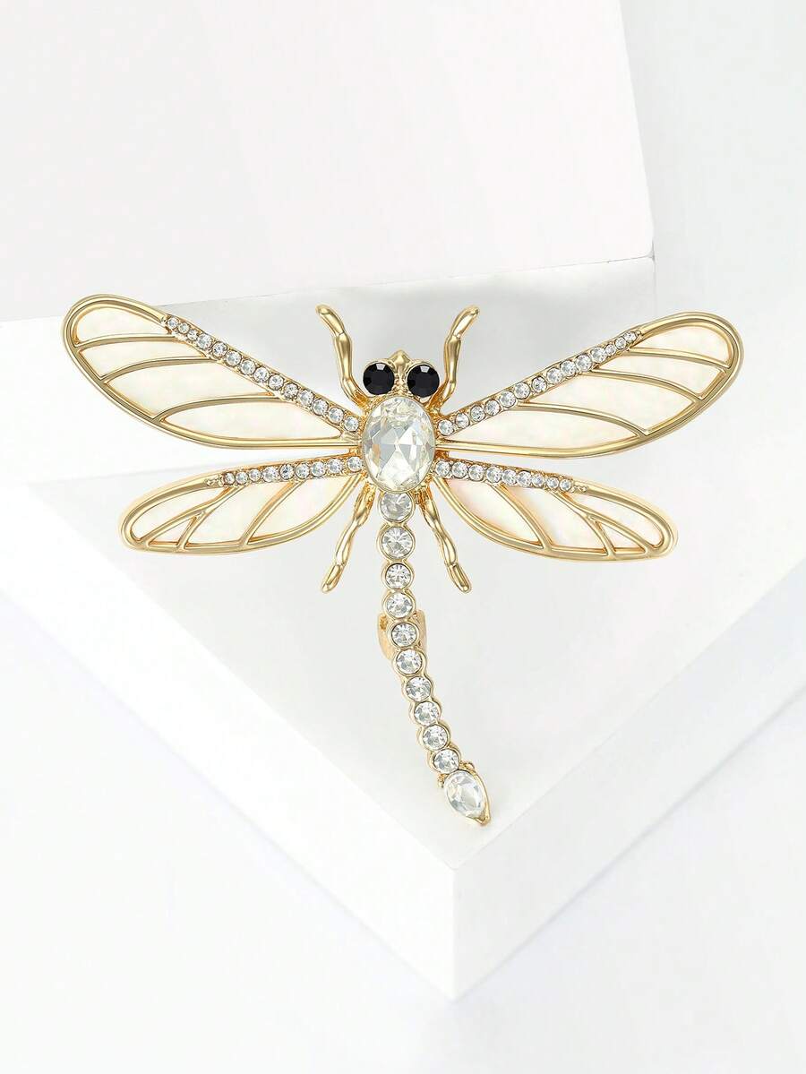Luxury Rhinestone Dragonfly Brooches - Insect Pins For Women Unisex Casual Party Jewelry Accessories / Friends Gifts Badges Decoration - Dragonfly - View 1