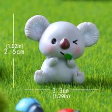4pcs Cute Cartoon Grey Koala & Sloth Miniature Landscape Decor, Car Interior Desktop Ornament, Mini Resin Accessory For DIY Decoration - Koala Figurine - View 6