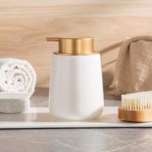 Soap Foaming Dispenser Ceramic With Easy-To-Press Pump Hand Foam Dispenser,Refillable Dish Soap Dispenser For Shampoo Bathroom Kitchen Hotel 11 Oz - Gold - View 8