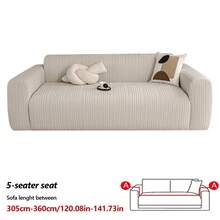 1PC Stretchable Polar Fleece Wheat Pattern Jacquard Sofa Cover, All-Season Lazy Fully Enclosed Sofa Protector With Dust, Pet, And Stain Resistance For Living Room, Modern Minimalist Style. - Multicolor - View 14