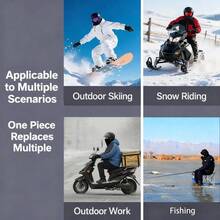 1pcs  Winter Outdoor Warm Headset With Neck Gaiter, Dual Layer Design, Windproof, Perfect For Cycling, Sports, Skiing, And Outdoor Activities - Multicolor - View 4