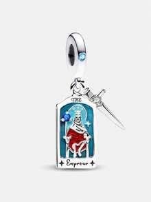 1pc 925 Sterling Silver Tarot Card Pendant, Suitable For DIY Bracelet, Women Jewelry - Silver - View 15