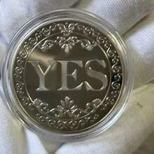 Yes Or No Lucky Coin Decide Commemorative Coin Double-Sided Badge Collection Gift, Gift, Halloween, Gold Coin - Multicolor - View 4