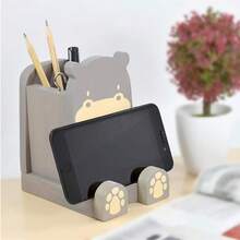 I'm Wood Multipurpose Eyeglass Phone Pen & Pencil Holder Stand Stationery Desk Box Organizer Accessories Decor Home Office Desktop Birthday Graduation Gifts "Dream Big Aim High" (Hippo) - Hippo - 查看 8