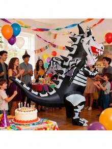 Un disfraz inflable, disfraz de muñeco inflable Pteranodon, muñeco inflable Tyrannosaurus Rex, adecuado para adultos y niños, trajes de fiesta navideña, diseño imponente, inflado rápido, cómodo y transpirable. - Negro - Ver 8