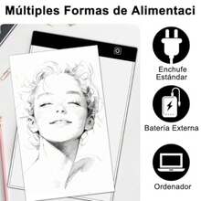CYPNMesa de Luz Dibujo A4 Caja LED Tableto Luz Trazado Portatil Tablero de Copia Rastreo Brillo Ajustable USB 3 Nivel Ultradelgada para Artista Pintura Diamante Dibujo Arquitectura CaligrafiaFashion - Blanco - Ver 5