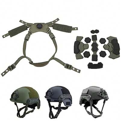 CYPNJiawu Correa de Barbilla para Casco y Almohadillas para Casco Acolchado Interno de Esponja para Casco Táctico Forro de Casco Ajustable para Fast for Mich para Casco WendyFashion