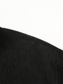 Summer Corduroy Short-Sleeved Shirt, Creamy Texture, Breathable And Not Stuffy, A Versatile Everyday Style. - 黑色 - 查看 3
