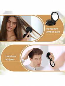 10pcs Espejo Y Peine De Bolsillo Paquete, Granel,espejo pequeño,Mayoreo, espejo de tocador compacto, decoración del hogar para la sala de estar, dormitorio, baño, viaje, boda, fiesta, cumpleaños, regalo para hombres, mamás, papás, mejores amigos, profesores, accesorios de Año Nuevo, regalo divertido - Negro - Ver 3