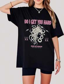 Medusa Vintage Tee Inappropriate Shir Offens T Shir Unhinged Hirt Gen Z Meme Embarring Prank Funny Gag GiftT-Shir Women's Men's Oversized Comfort Soft Crew Neck Tee Tops - 黑色 9 - 查看 11