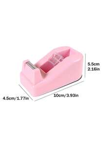 1pc Macaron Color Tape Dispenser, Small Packaging Tape, Student & Office Supplies Tape Cutter, Suitable For Office Supplies, Desktop Accessories, School Supplies, Planning Supplies, Stationery, Study Essentials - Multicolor - View 2