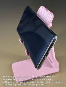 2026-Ano Nuevo Regalos,1pc New Adjustable & Foldable Mobile Phone Holder, Portable Slouchy Desk Stand, Non-Slip Plastic Tablet Stand, Battery-Free,Foldable Desktop Phone Holder For IPhone & Android Phones - Great Gift For Birthdays, Family & Friends | Convenient Phone Stand & Key Phone Accessory,Autumn, Christmas,Valentine's Day,New Years Eve Regalos,It Is Suitable For Both Personal Use And As A Gift,Check Product Description First Before Buying.. - Pink - View 4