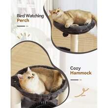 HOOPET Árbol para gatos torre para gatos de 27.8 pulgadas para gatos de interior árbol para gatos de varios niveles con postes rascadores cesta de felpa y percha para descanso de juego árbol de actividades para gatos con bola colgante para gatitos y gatos pequeños - como en la foto - Ver 3