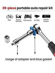 jogo chave soquete,jogo soquete sextavado,chave soquete,jogo soquete 40 pecas profissional , hogar mantenimiento del automóvil reparación de hardware,jogo soquete 1 2 - Negro - Ver 4