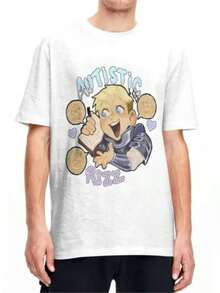 Oversized T-Shirt Dungeon Meshi Laios 100 Cotton T-Shirts Manga Delicious Tee Shirt For Man Y2K Print Short SLeesve Tees 72502 - 白色 - 查看 1