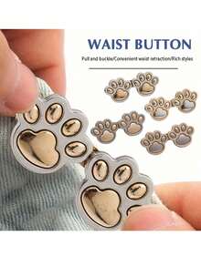 Cute Cat Paw Adjustable Belt Buckle, No Sewing Required, Fits Jeans, Skirts, Dresses, Women Fashion Accessory, Daily Wear - Multicolor - View 4