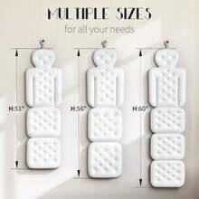 Almohada de baño de cuerpo completo para tina cojín grueso para tina con bolsa de lavandería almohada de lujo para tina para reposacabezas cuello y espalda blanca 56 x 16 pulgadas - Blanco - Ver 6