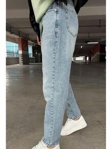 Men's Casual Versatile Commuting Denim Jeans With Pockets - Baby Blue - View 2