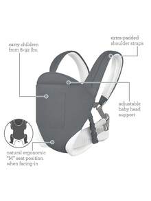 New Upgraded Multi-Functional Baby Carrier, Breathable Baby Wrap, Adjustable Size Suitable For All Seasons, Ideal For Daily Use, Travel And Outdoor Activities, Portable Baby Travel Gear, Adjustable Front And Back Straps For Comfort, Perfect Gift For Newborn Baby, Essential For Infant Boys And Girls - Dark Grey - View 3