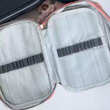 Estojo Com Divisoria Escolar Juvenil Resistente Agua Volta as Aulas Estojo - Vermelho - Visão 4