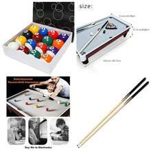 40 Inch Pool Table Top, 3.5FT Pool Table Top, Small Wooden Snooker Tabletop, Billiards Tabletop Set With Full Accessories - Grey - View 1