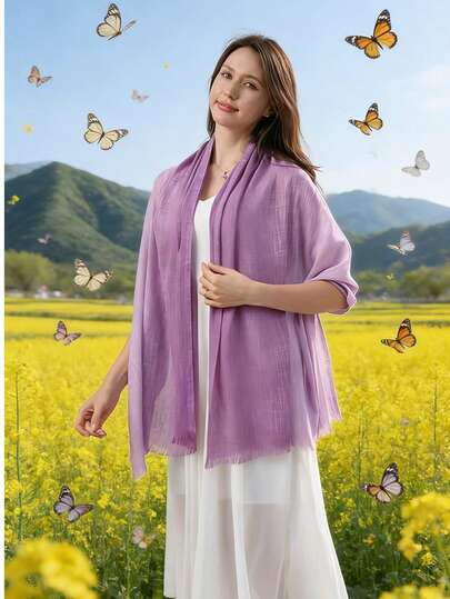 新款渐变色拼接马来西亚风烫金雪纺围巾/头巾，中东防晒丝巾/颈巾，沙滩长围巾，春秋季