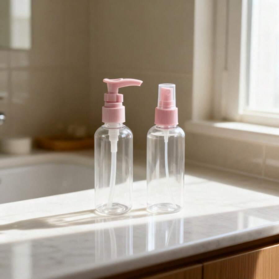 Set de Botellas Dispensadoras de Loción Portátiles para Viaje, Botella de Spray Tipo Prensa Pequeña, Adecuada para Cosméticos, Agua, Loción, Productos de Cuidado de la Piel, Botella Vacía Pequeña de Vacío, Botella Dispensadora de Loción, Botella de Spray Pequeña para Viaje, Botella Vacía Tipo Prensa Portátil, Set de Viaje Cosmético, Artefacto de Dispensación de Viaje, Botella Dispensadora de Loción Tipo Prensa Pequeña, Botella de Spray, Empaque al Vacío, Sin Desperdicio, Fácil de Llevar, Dile Adiós a la Carga de Botellas Grandes, Botella Dispensadora de Loción de Calidad, Botella de Champú y Gel de Ducha Reemplazable Tipo Prensa para Uso en Casa, Simple y Ecológica - Rosa - Ver 1