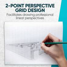 Kooalaa Tools | Drawing Perspective (1 And 2-Point) Large Sketch Pad (2 Point - 9 X 12) - 2點-9x12 - 查看 4