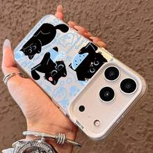 苹果phonecase快乐黑猫799JPCYKiPhone8圣诞礼物SamsungGalaxyS25Plus新年礼物16ProMax男女朋友16e生日礼物 - 半透明の黒 - チェックする 6