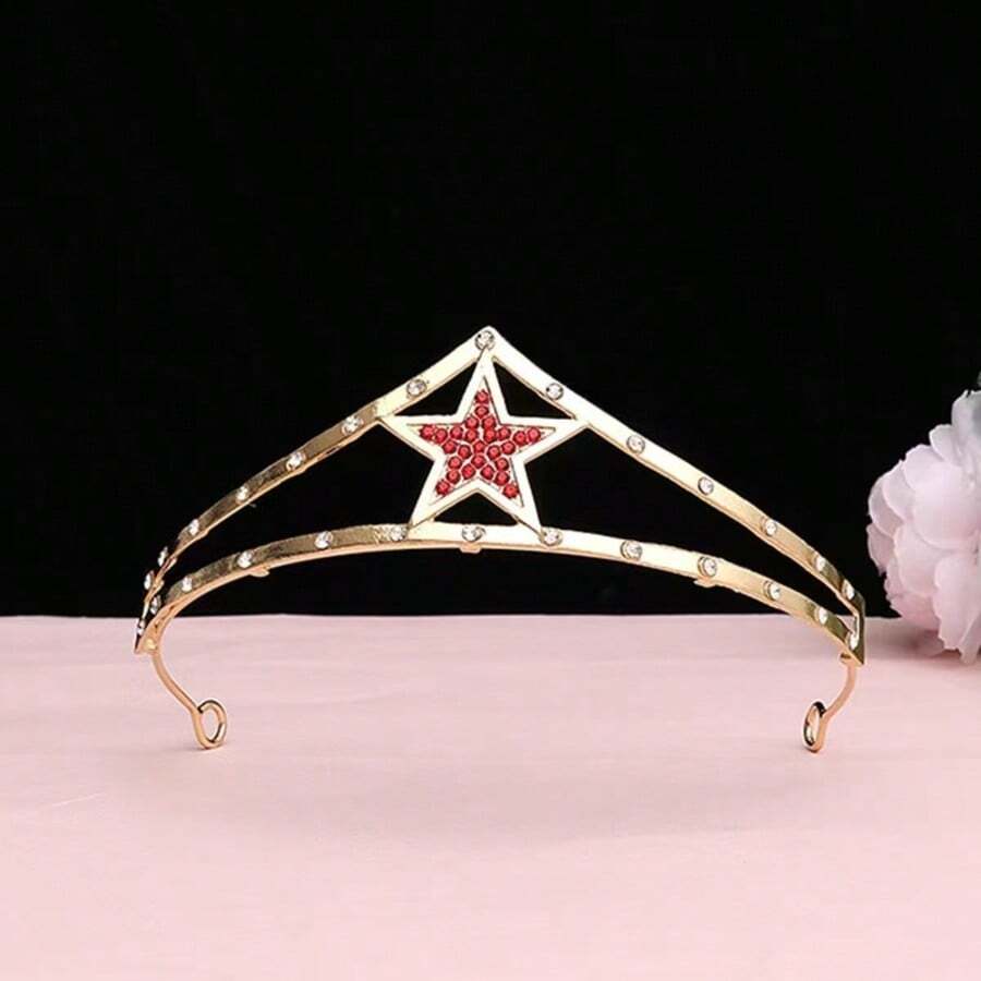 1 chiếc vương miện hợp kim hình ngôi sao năm cánh kiểu Âu & Mỹ thời trang, nhiều màu sắc để lựa chọn, phụ kiện tóc trang trí tiệc sinh nhật, đám cưới cho bé gái, đạo cụ hóa trang Halloween, vương miện, vương miện cài tóc, vòng hoa đội đầu. - A332-D10 - Xem 1