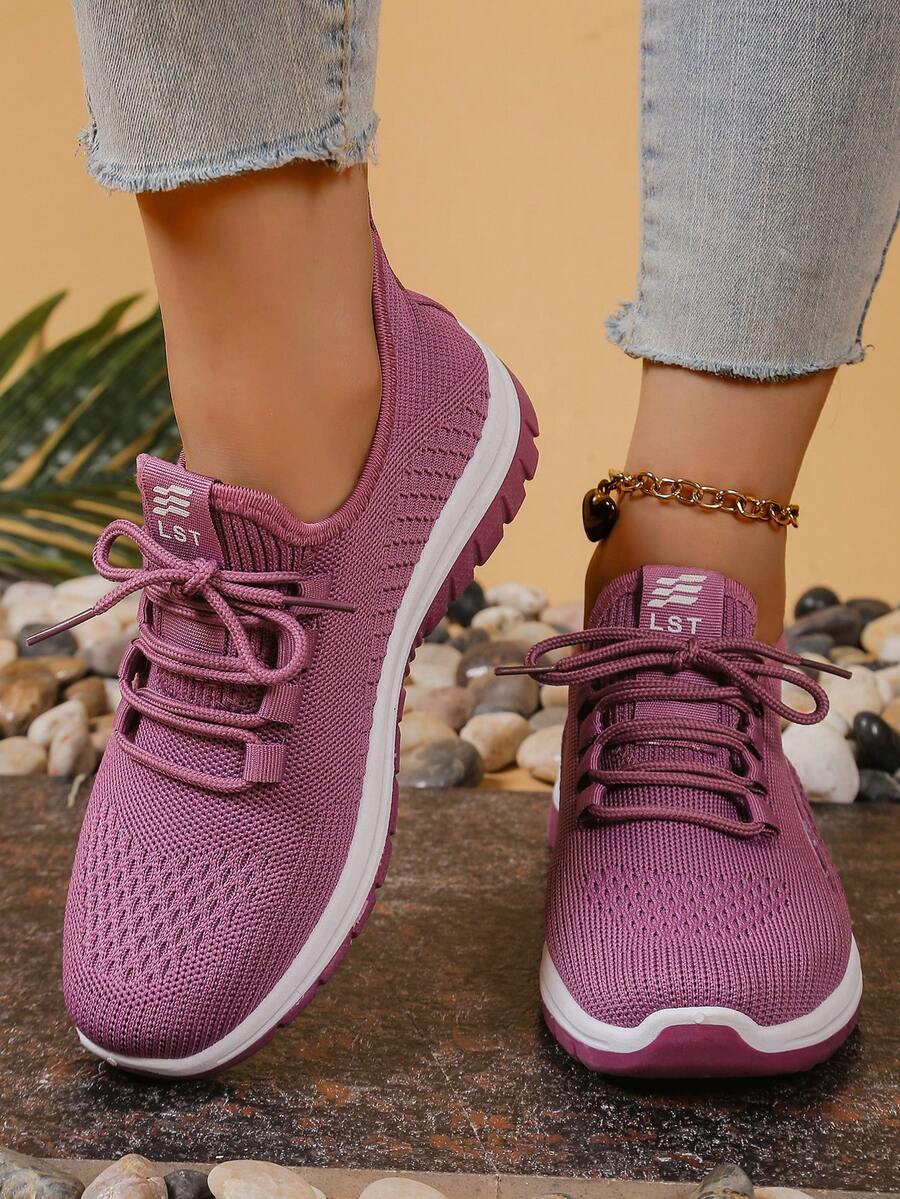2026 New Women's Mesh Sneakers, Soft Bottom Lightweight Casual Running Shoes, Versatile Daily Commute Walking Shoes, Comfortable Non-Slip Ladies Casual Shoes - Purple - View 1