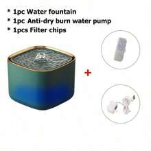 JUJU SHOU 宠物饮水机套装，3升/101.45盎司，含1个滤芯和1个水泵，室内猫咪饮水器，USB供电，不含电池，适合多宠物家庭 - 3L - 查看 13