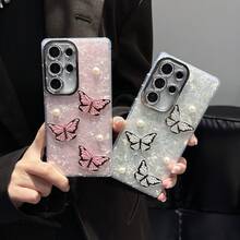 这款奢华高端手机壳采用3D珍珠蝴蝶设计，适用于三星Galaxy S24、Galaxy S25U、Galaxy S23、Galaxy A05、Galaxy A06、Galaxy A07、Galaxy A15、Galaxy A15 Pro、Galaxy A25、Galaxy A35、Galaxy A55、Galaxy A56以及苹果17 Pro Max、17 Pro、17 Air、17、16、15、14、13、12 Pro Max、11等机型。是情人节热门礼物之选。 - 粉色 - 查看 4