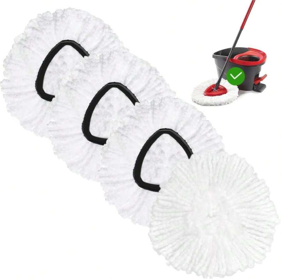 4 Pack Spin Mop Replacement Head Mop Refill Compatible With Oceda Triangle Swivel Mops Microfiber Swivel Mop Refill,Deep Clean,Machine Washable And Easy To Replace - 軍綠色 - 查看 1