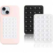 2个装硅胶吸盘手机壳支架，免提减压玩具镜面淋浴手机支架，视频和自拍（白色，浅粉色） - 彩色 - 查看 19