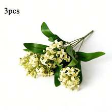 仿真百里香枝条、丁香、桂花、人造绿叶、人造绿茎、婚礼摄影道具、桂花插花、花园家居装饰、春季 - 彩色 - 查看 14