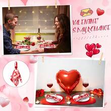 12pcs Heart Shaped Napkin Rings, Red Metal Heart Napkin Rings, Suitable For Table Decor, Wedding Party Favors, Valentine's Day, Party Gatherings And Daily Use - Multicolor - View 4